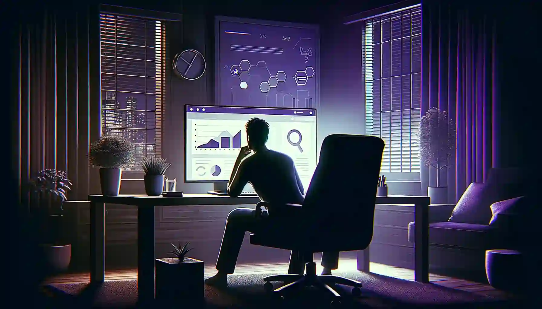 a man sitting in front of a computer